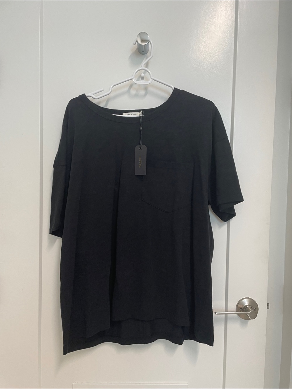 rag & bone Black Oversized Pocket Tee